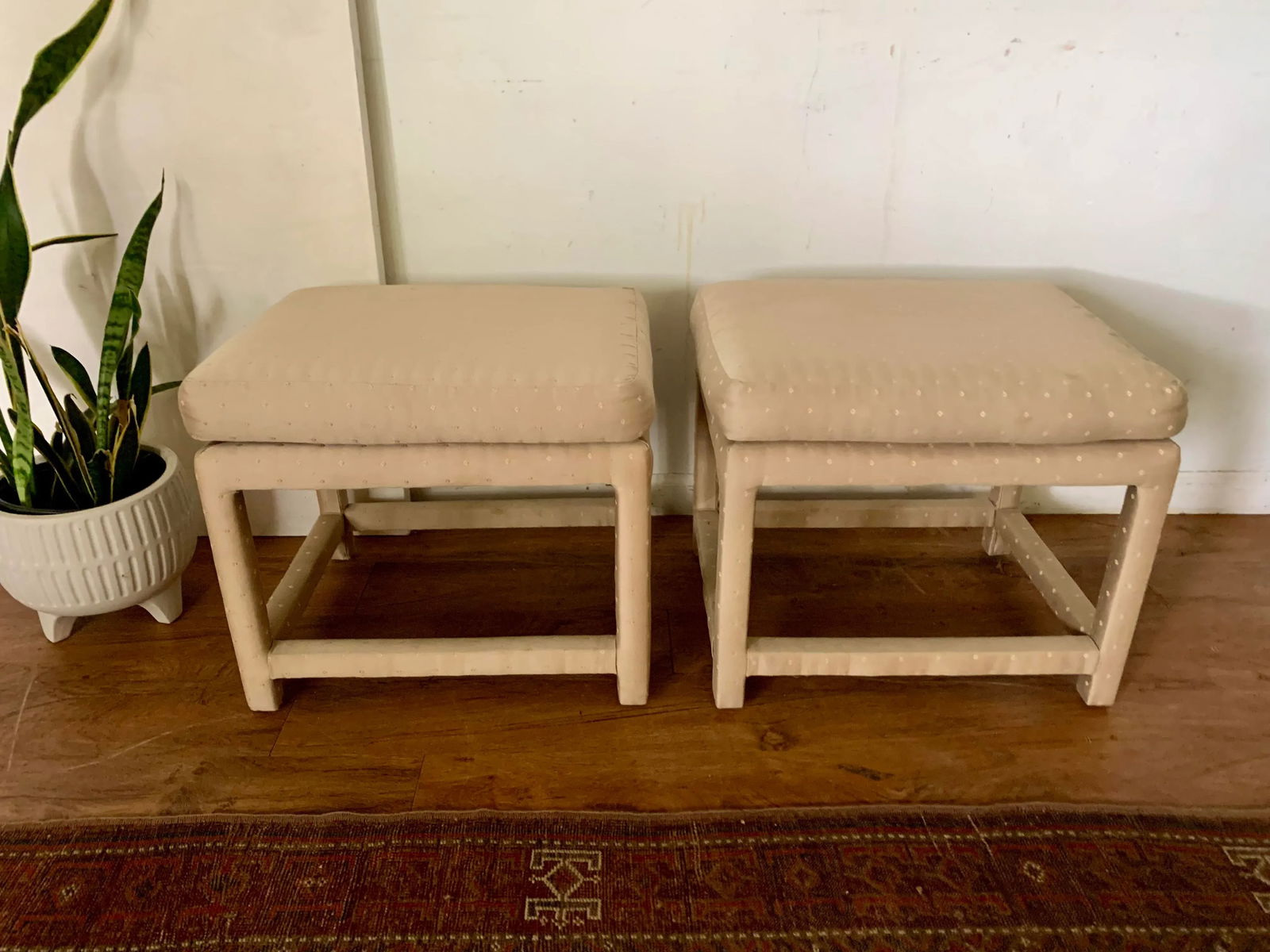 Milo Baughman Style Parson Stools 1980's- a Pair - 11