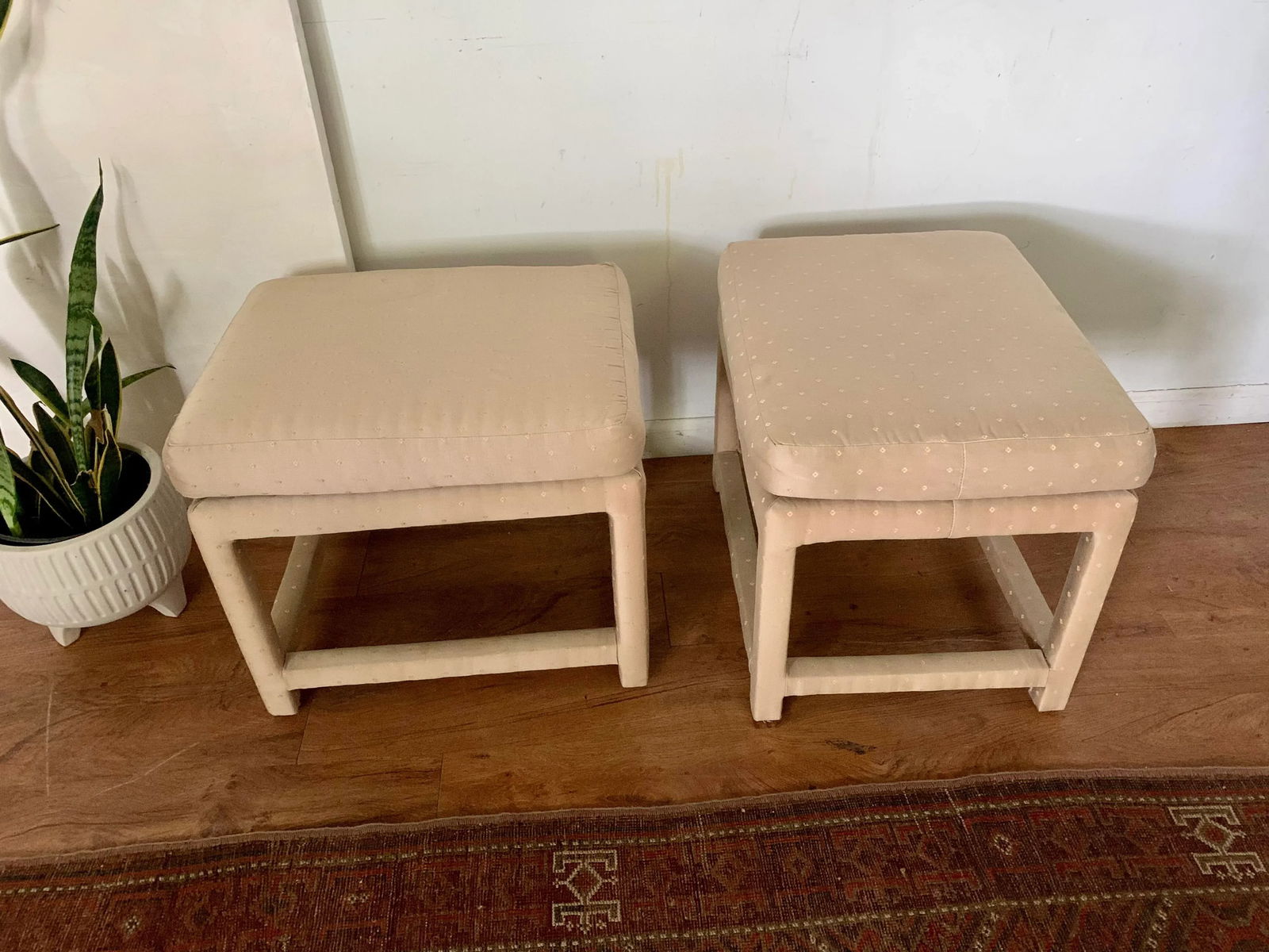 Milo Baughman Style Parson Stools 1980's- a Pair - 3