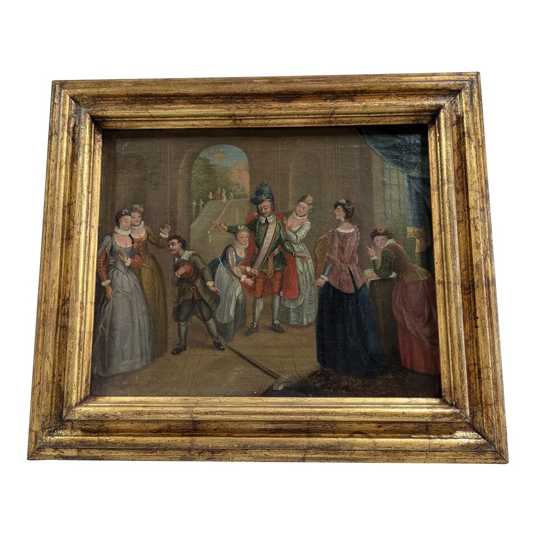 18th Century Courting Scene, Continental, Oil on Canvas (1 of 4)