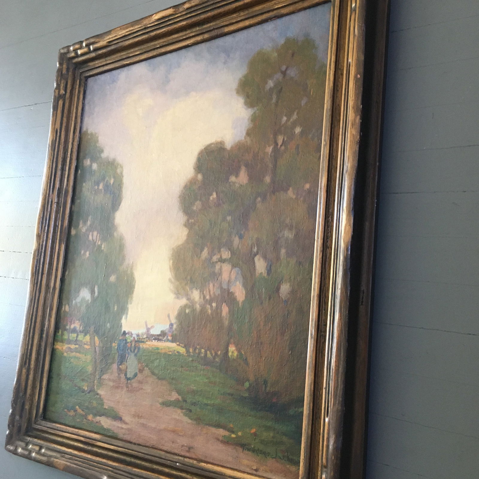 1920s Returning Home Landscape With Dutch Couple and Windmill - 11