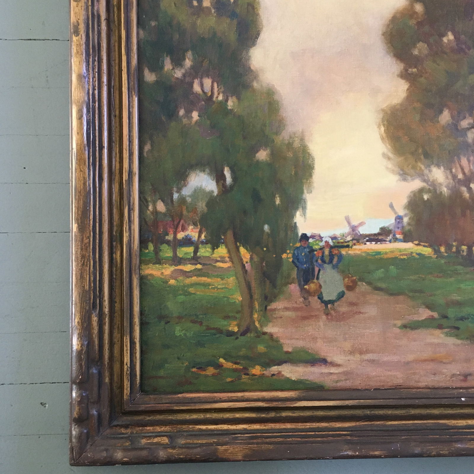 1920s Returning Home Landscape With Dutch Couple and Windmill - 5