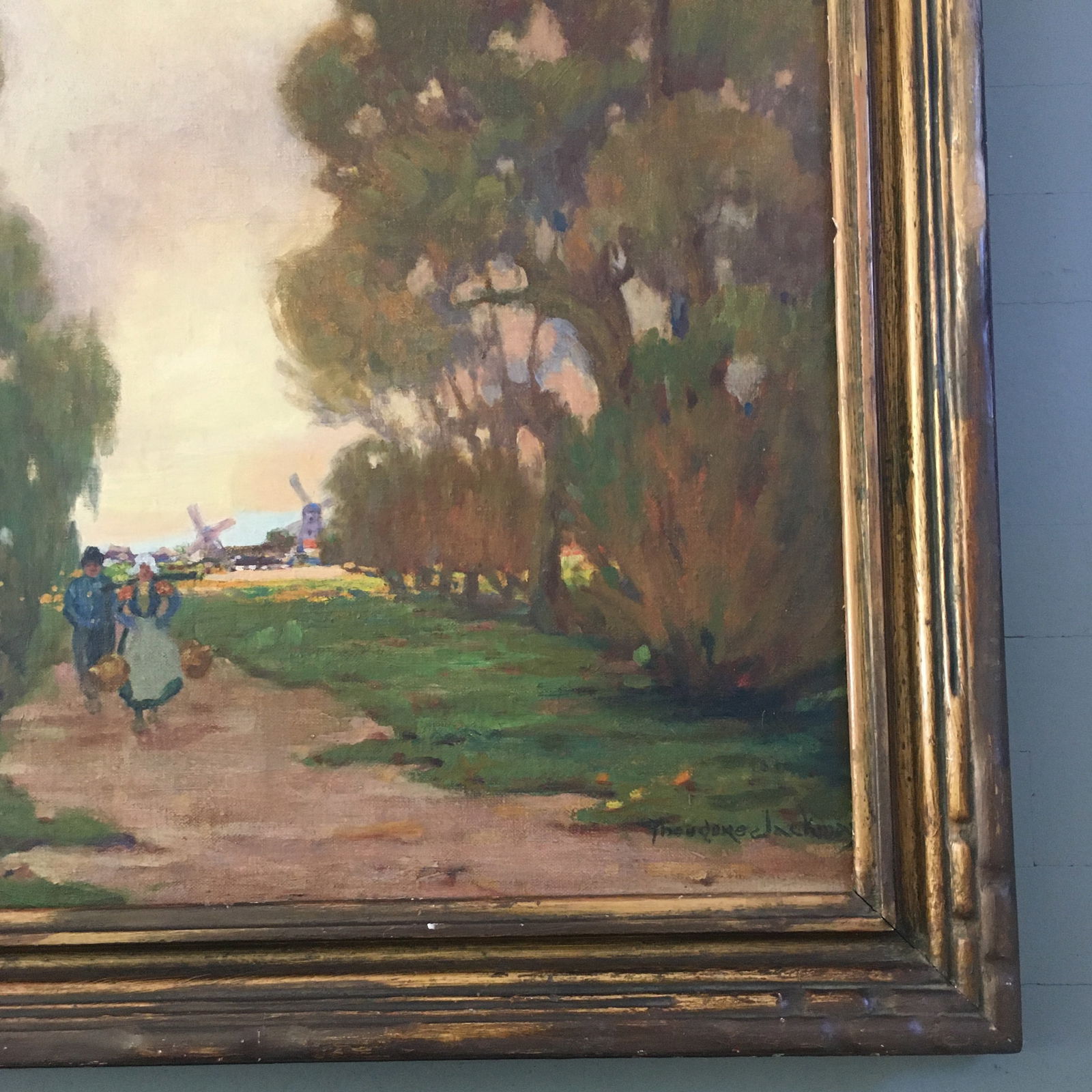 1920s Returning Home Landscape With Dutch Couple and Windmill - 6