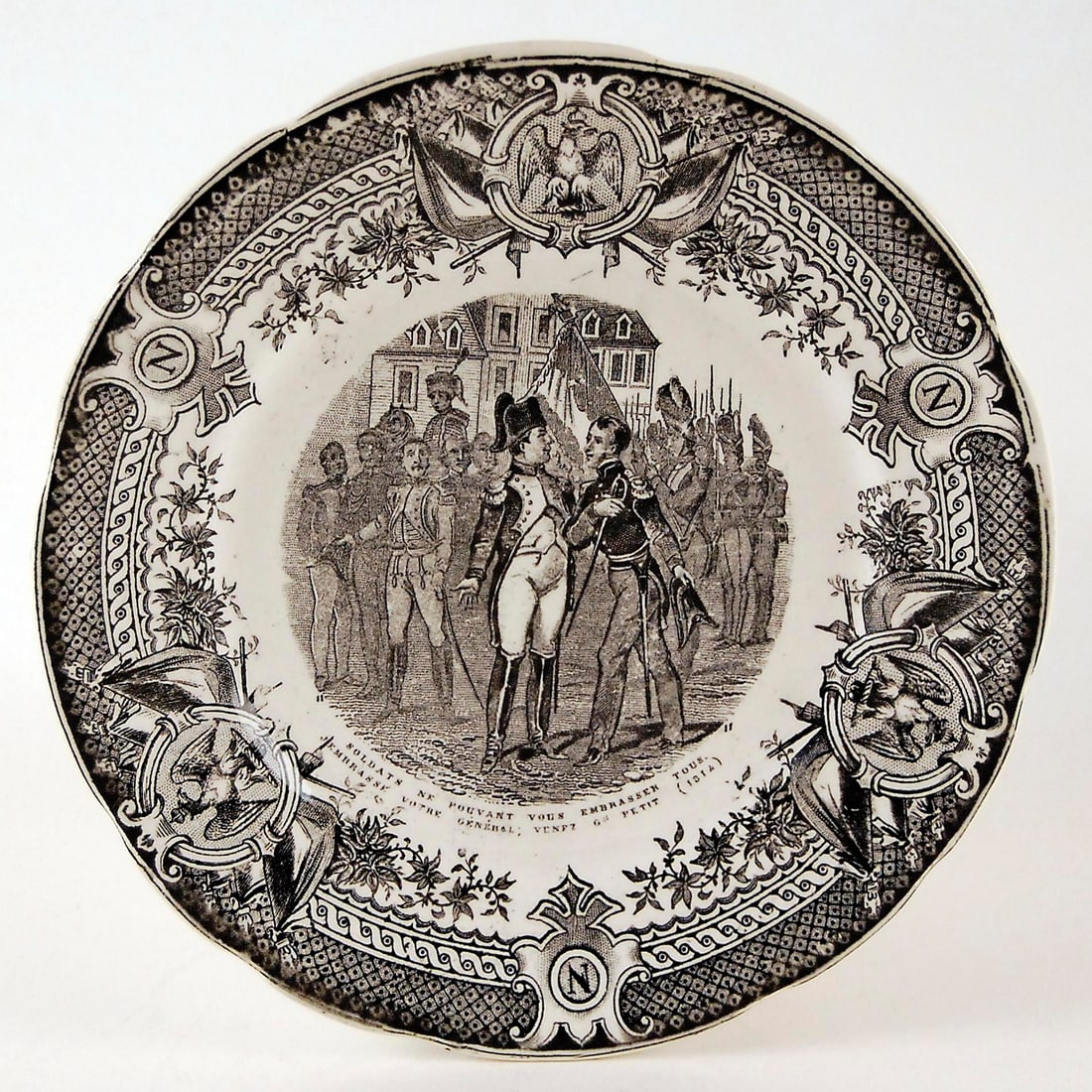 Vintage French Digoin & Sarreguemnes Faience 'Napoleon' Plates - Complete Set of 12 - 11