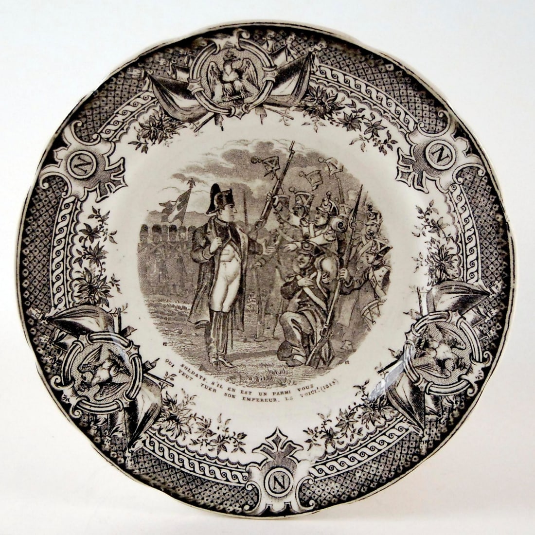 Vintage French Digoin & Sarreguemnes Faience 'Napoleon' Plates - Complete Set of 12 - 12