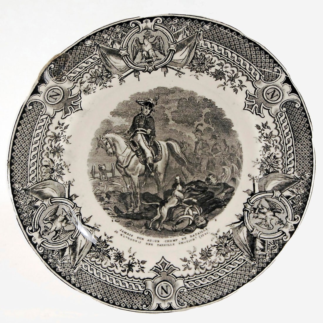 Vintage French Digoin & Sarreguemnes Faience 'Napoleon' Plates - Complete Set of 12 - 2