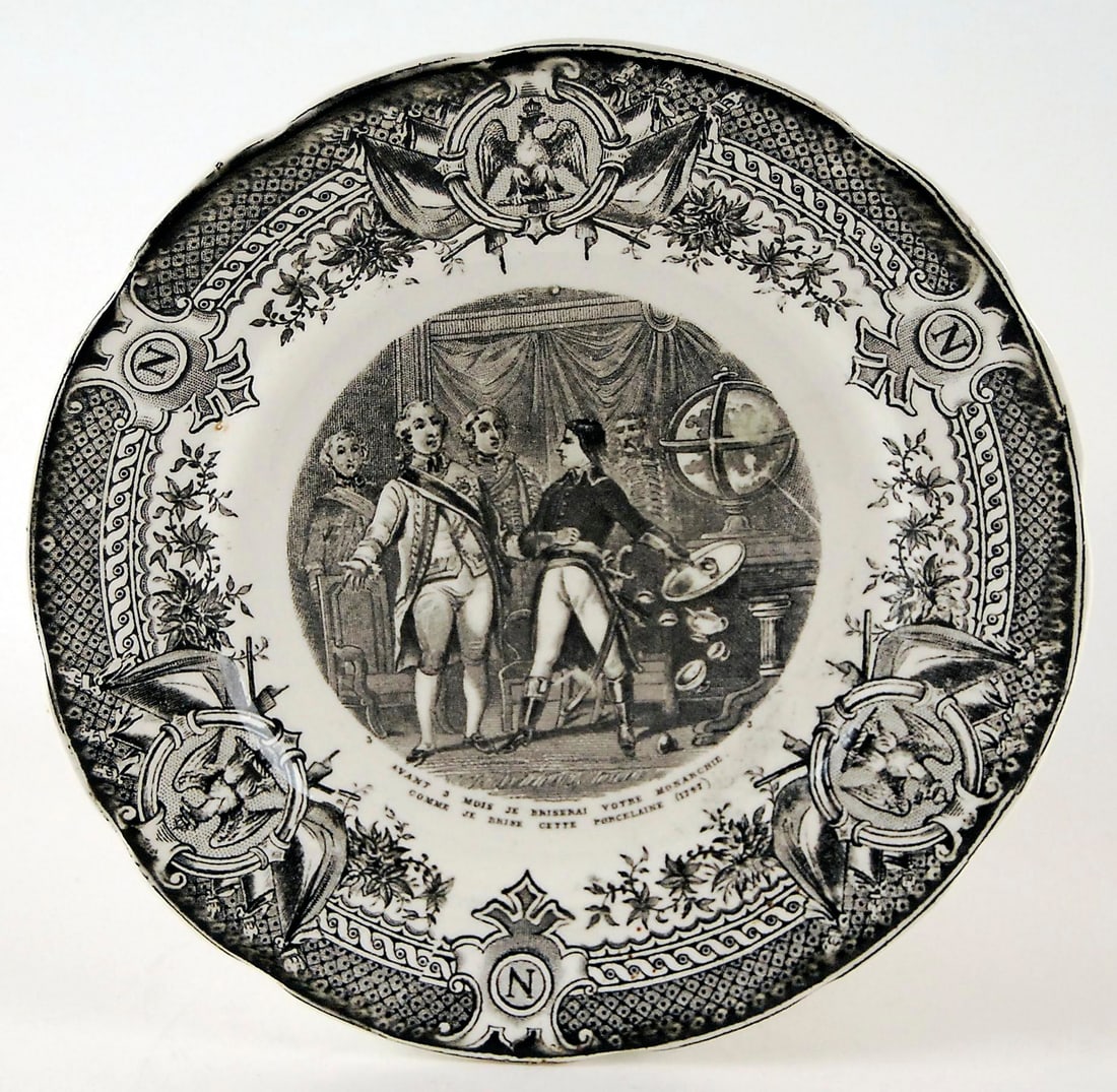 Vintage French Digoin & Sarreguemnes Faience 'Napoleon' Plates - Complete Set of 12 - 3