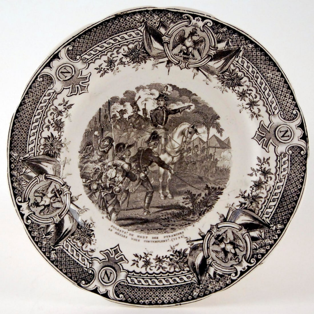 Vintage French Digoin & Sarreguemnes Faience 'Napoleon' Plates - Complete Set of 12 - 4