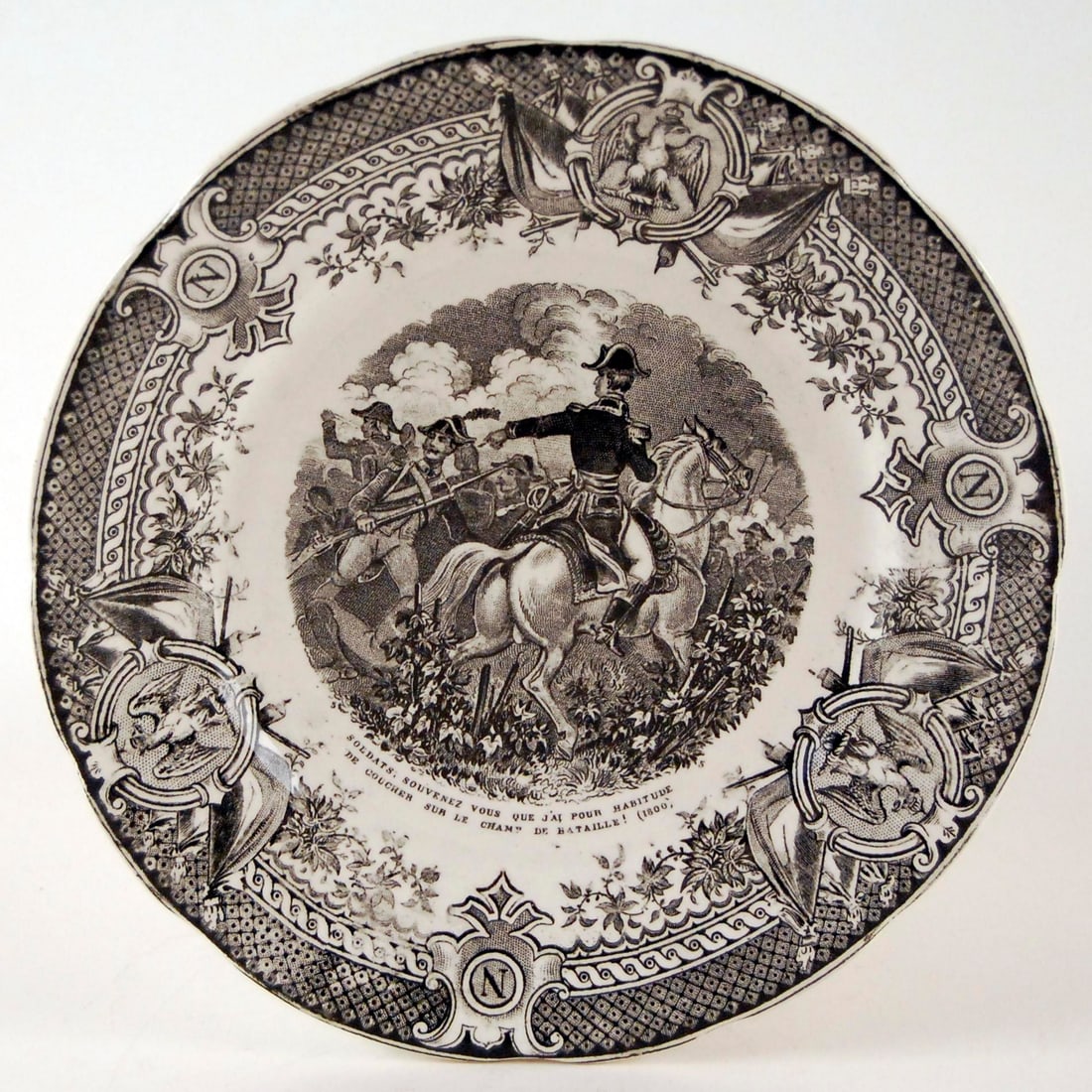 Vintage French Digoin & Sarreguemnes Faience 'Napoleon' Plates - Complete Set of 12 - 5