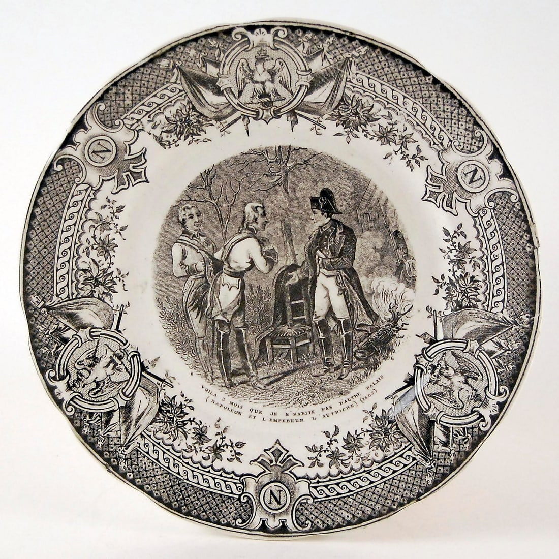 Vintage French Digoin & Sarreguemnes Faience 'Napoleon' Plates - Complete Set of 12 - 6