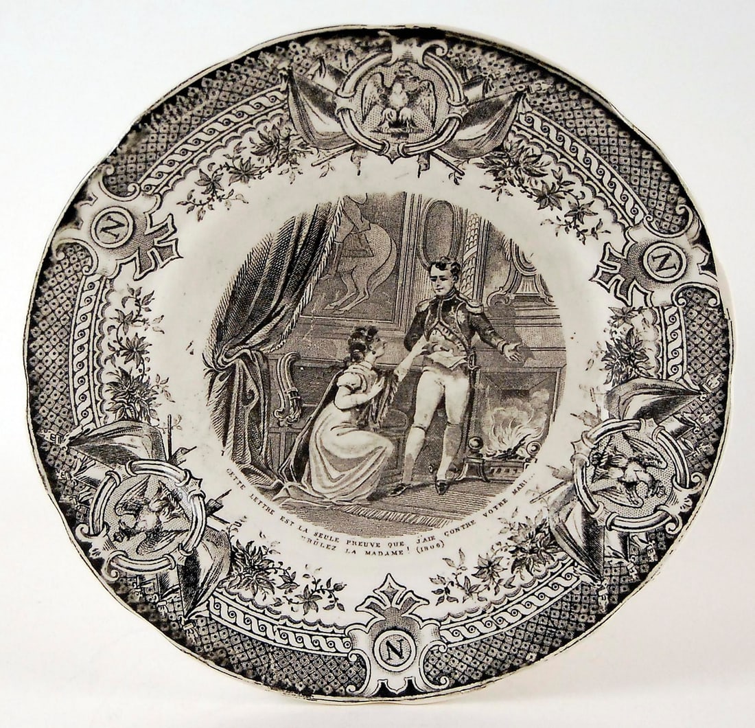 Vintage French Digoin & Sarreguemnes Faience 'Napoleon' Plates - Complete Set of 12 - 7