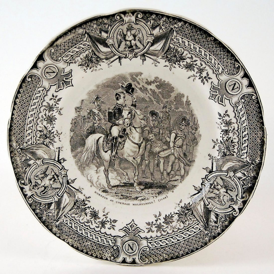 Vintage French Digoin & Sarreguemnes Faience 'Napoleon' Plates - Complete Set of 12 - 8