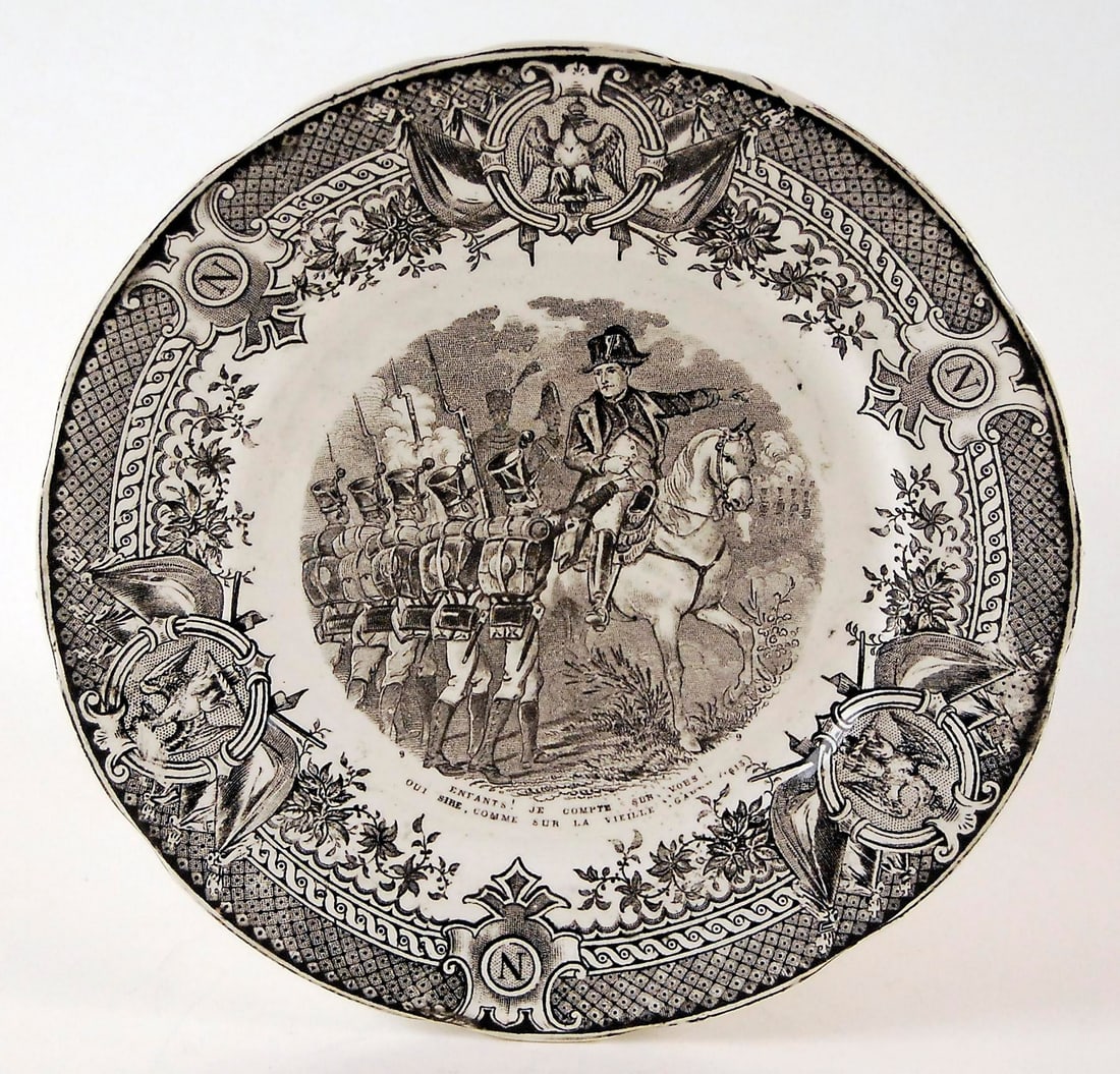 Vintage French Digoin & Sarreguemnes Faience 'Napoleon' Plates - Complete Set of 12 - 9