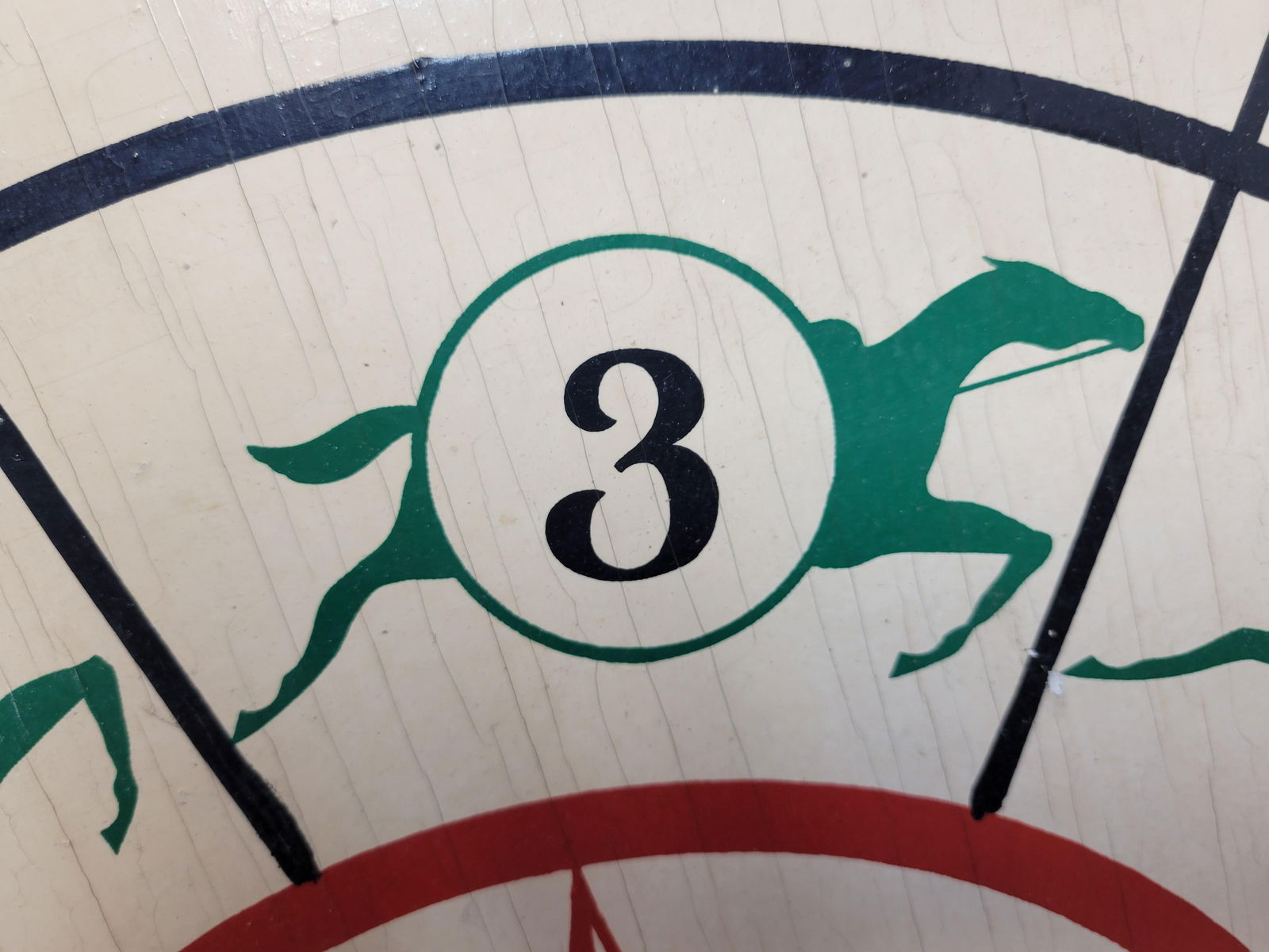 Vintage Circa 1950's Horse Race Themed Carnival Wheel With Stand and Flapper - 12