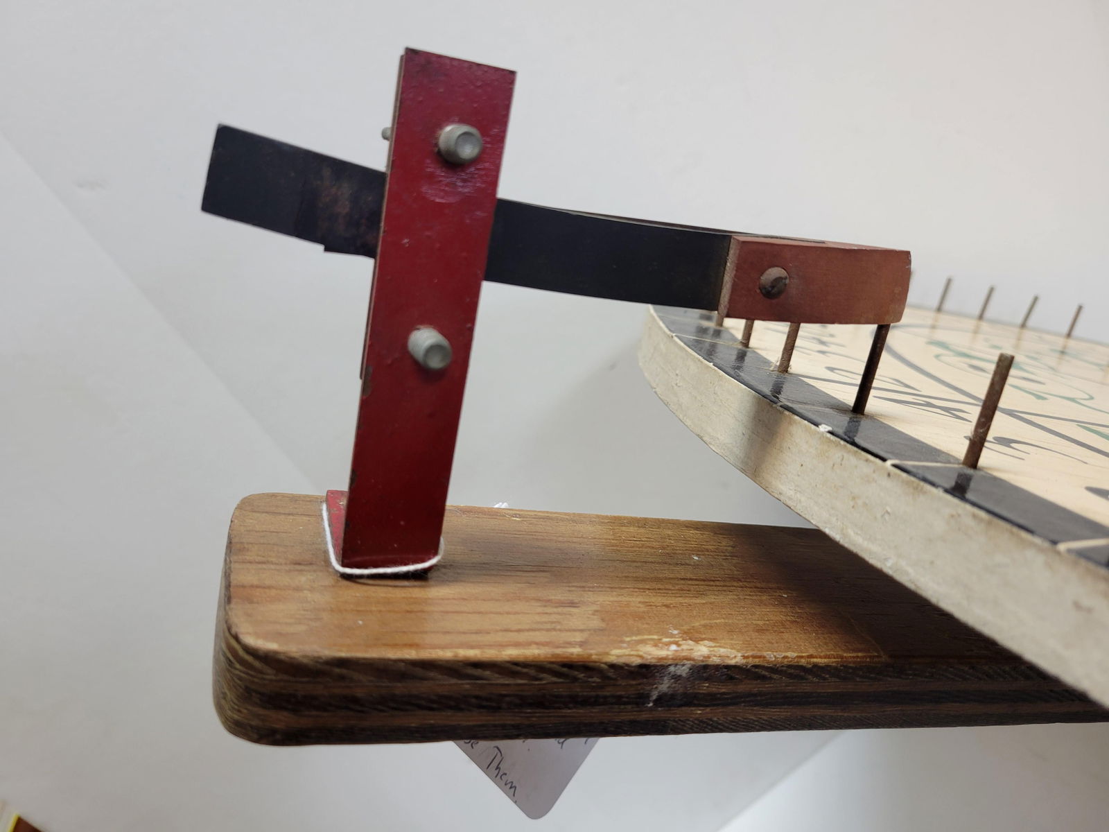 Vintage Circa 1950's Horse Race Themed Carnival Wheel With Stand and Flapper - 9