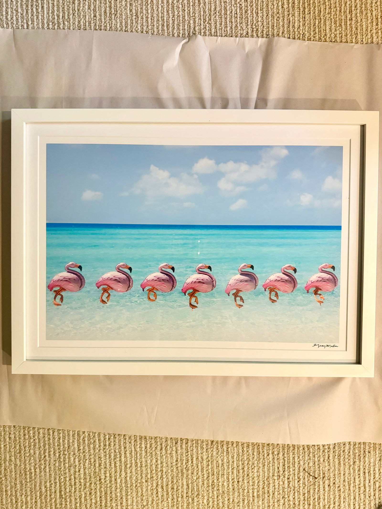 Flamingo Balloons Contemporary Still Life Photograph Print by Gray Malin, Framed - 2