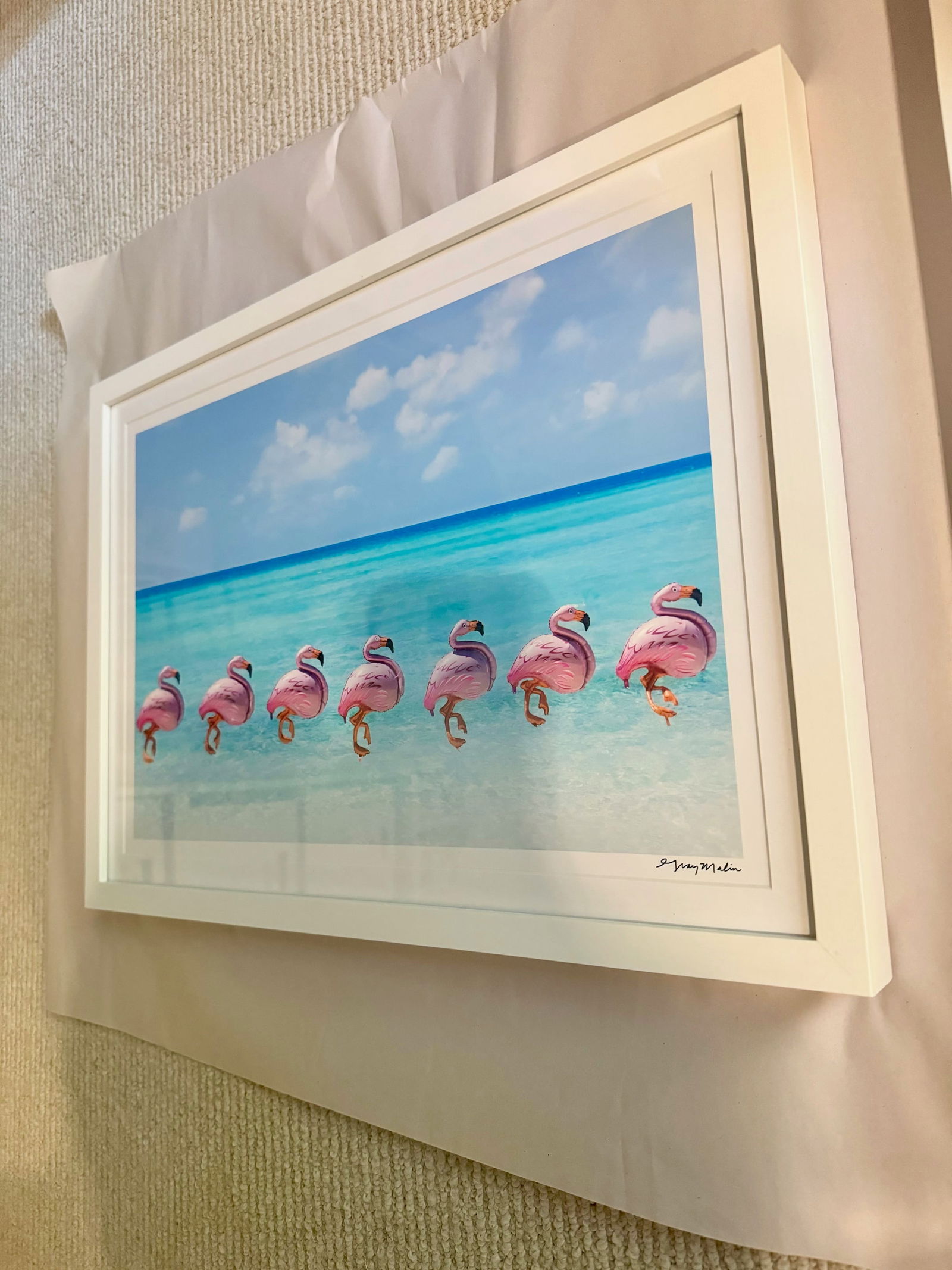 Flamingo Balloons Contemporary Still Life Photograph Print by Gray Malin, Framed - 3