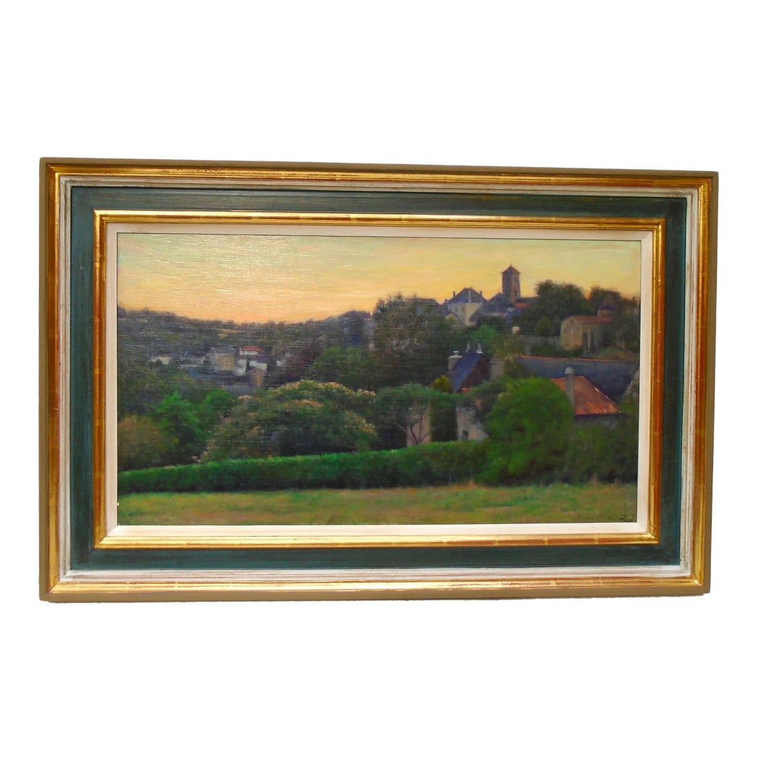 Summer Evening, Argenton Chateau Original Oil Painting, Framed: An original oil painting on canvas laid onto wooden board by Alex William Russell Flint, British artist born 1974, "Summer Evening, Argenton Chateau (Argenton-sur-Creuse, France) (between Orleans and