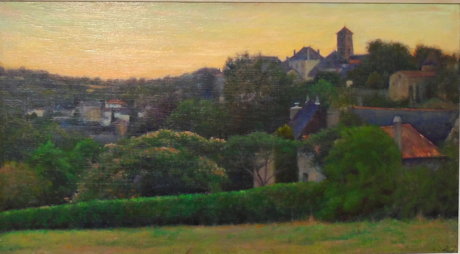 Summer Evening, Argenton Chateau Original Oil Painting, Framed - 2