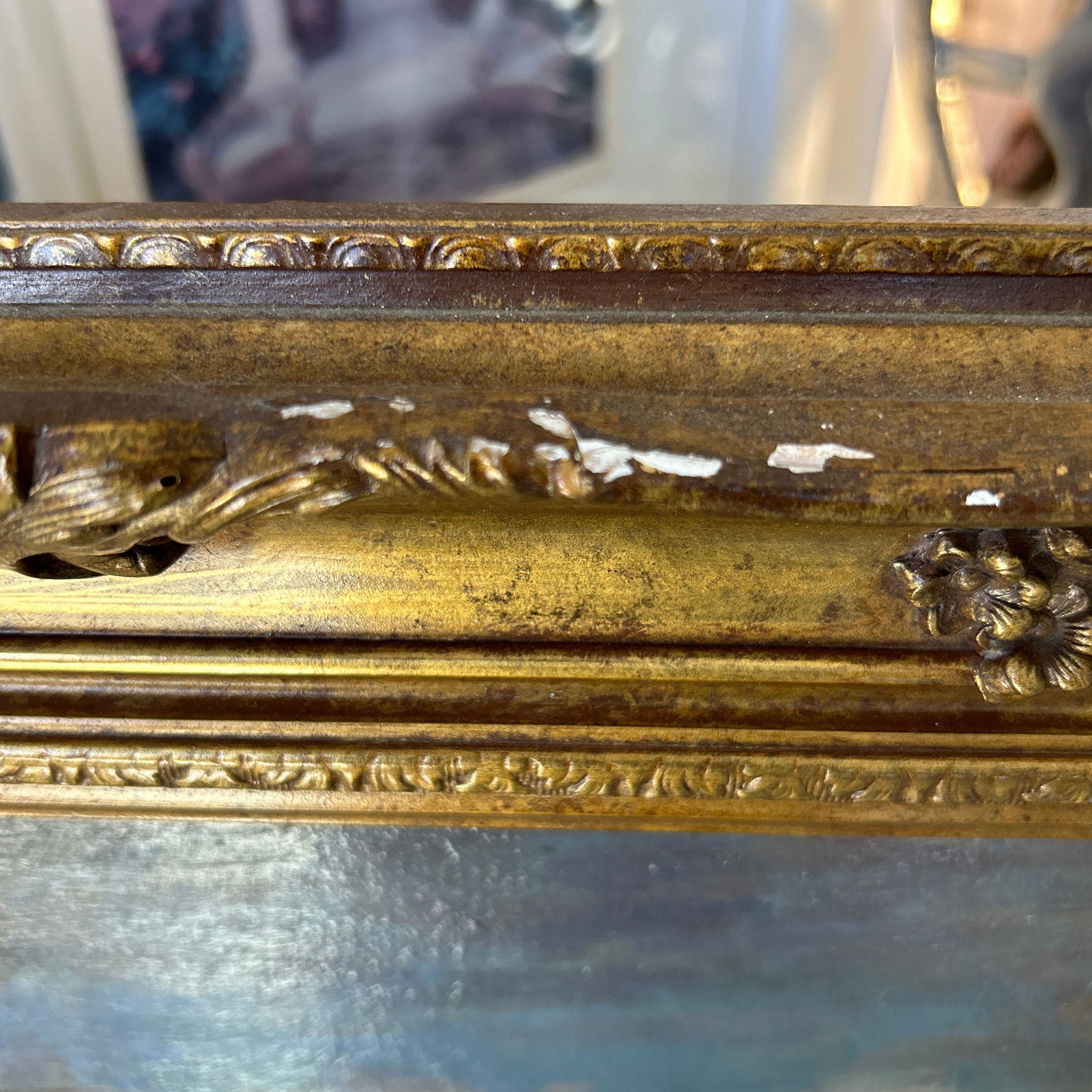 Oil on Canvas Painting in Classic Gilt Frame Signed - 10