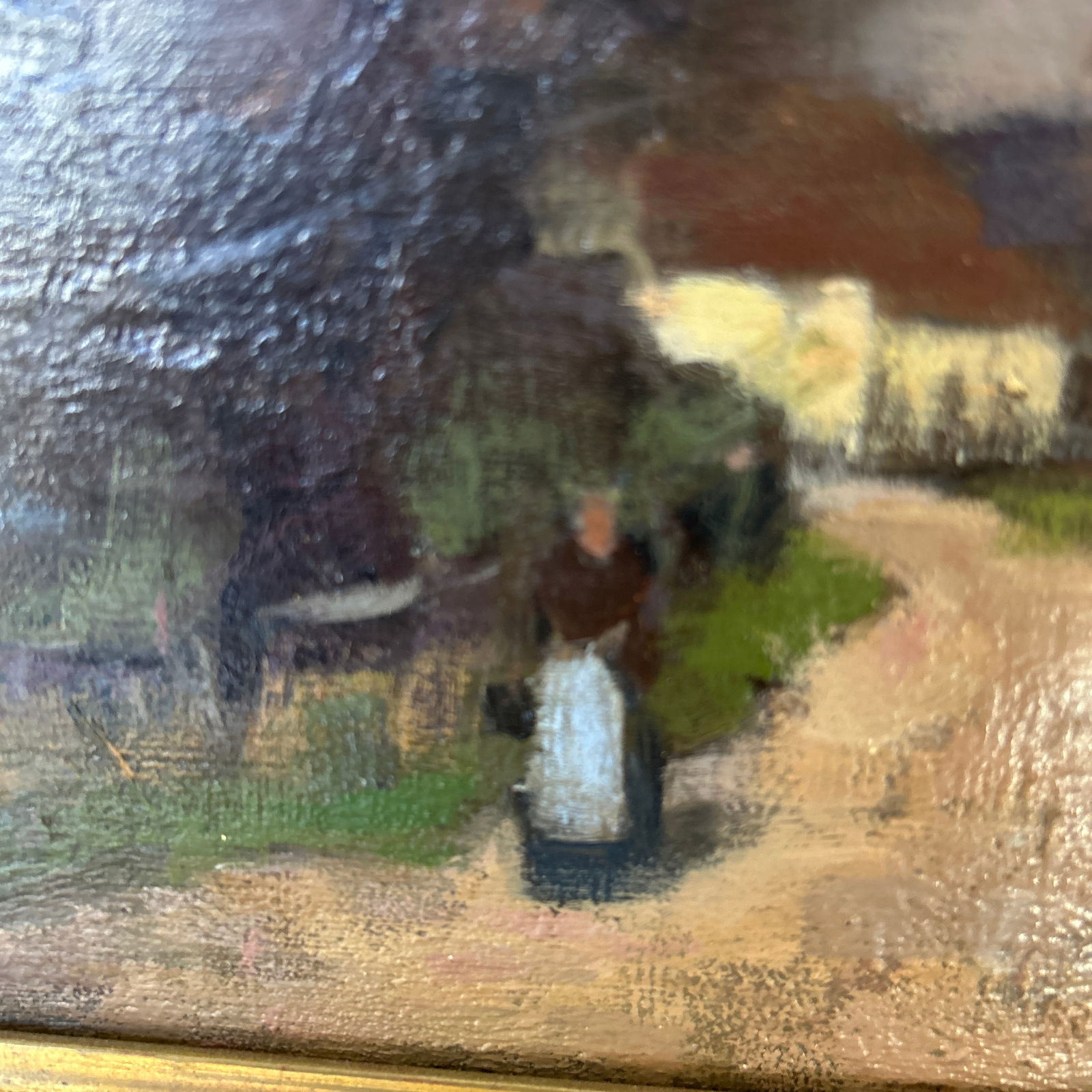 Oil on Canvas Painting in Classic Gilt Frame Signed - 4