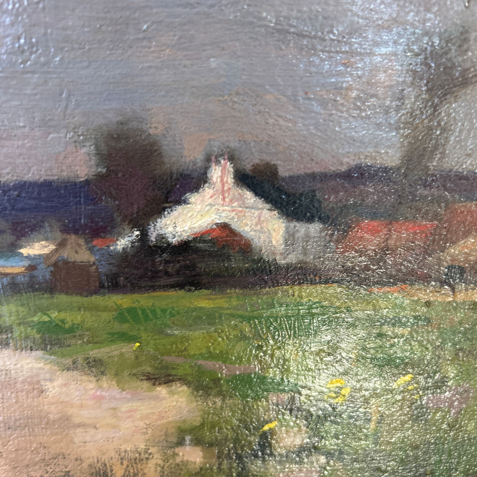 Oil on Canvas Painting in Classic Gilt Frame Signed - 5