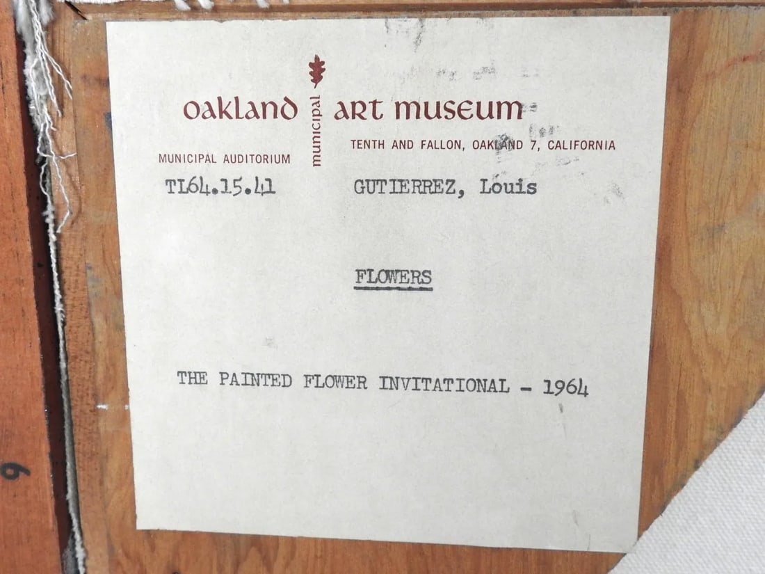 Louis Gutierrez Mid-Century Modernism Flowers Still Life Painting - 12