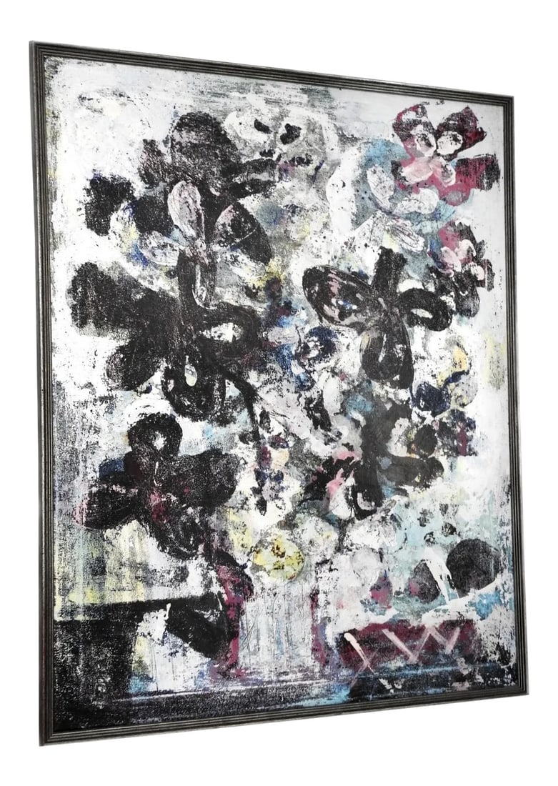 Louis Gutierrez Mid-Century Modernism Flowers Still Life Painting (1 of 13)