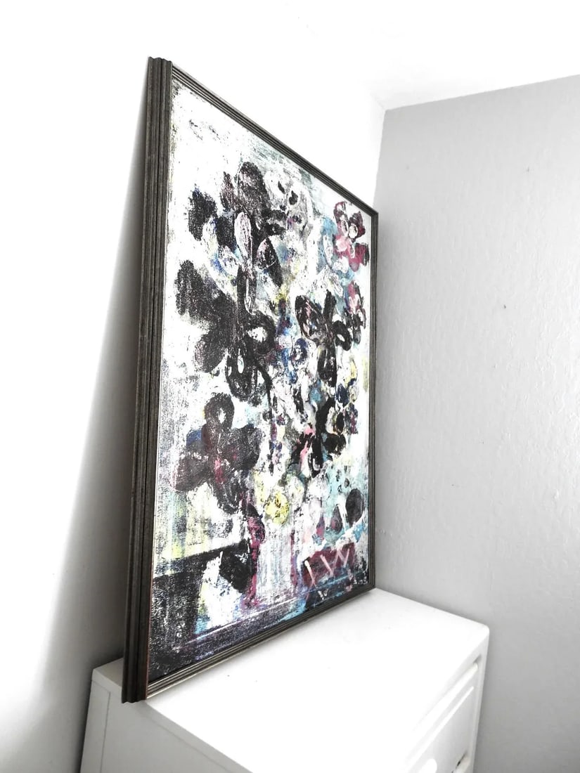 Louis Gutierrez Mid-Century Modernism Flowers Still Life Painting - 3