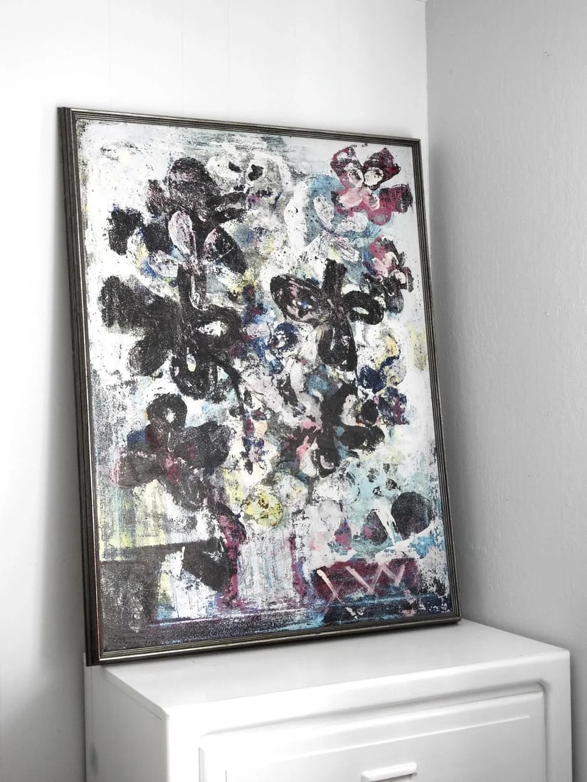 Louis Gutierrez Mid-Century Modernism Flowers Still Life Painting - 7