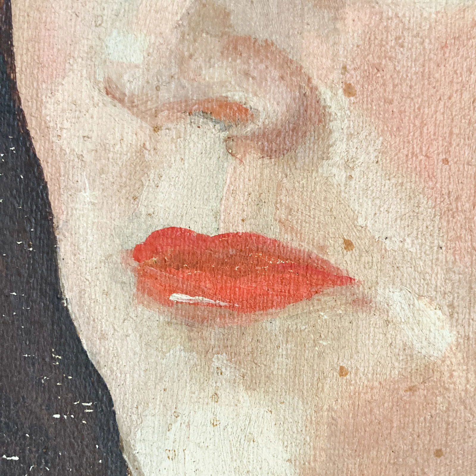 Signed Woman Portrait Painting, Original 1940's Female Portrait Painting by Gladys Bjorn, Vintage Ar - 5