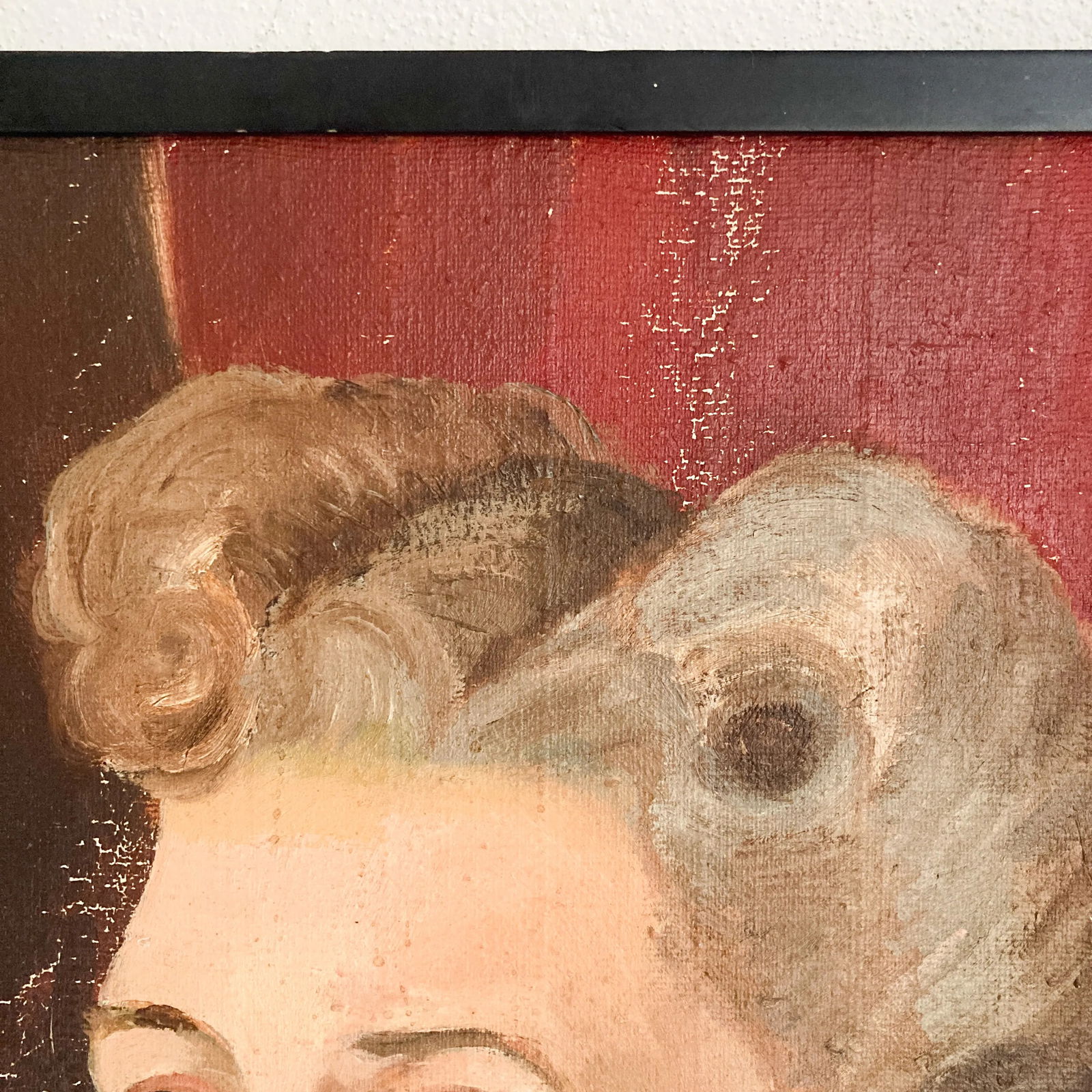 Signed Woman Portrait Painting, Original 1940's Female Portrait Painting by Gladys Bjorn, Vintage Ar - 6