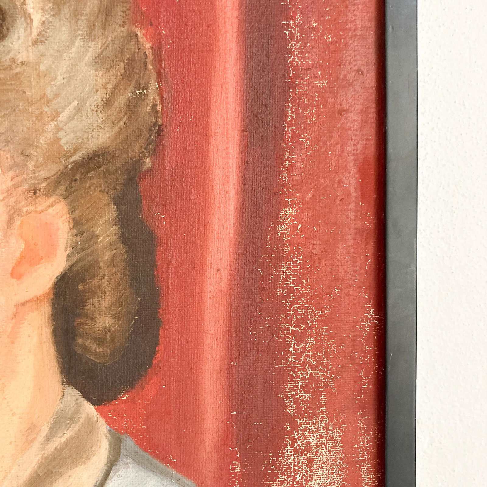 Signed Woman Portrait Painting, Original 1940's Female Portrait Painting by Gladys Bjorn, Vintage Ar - 7