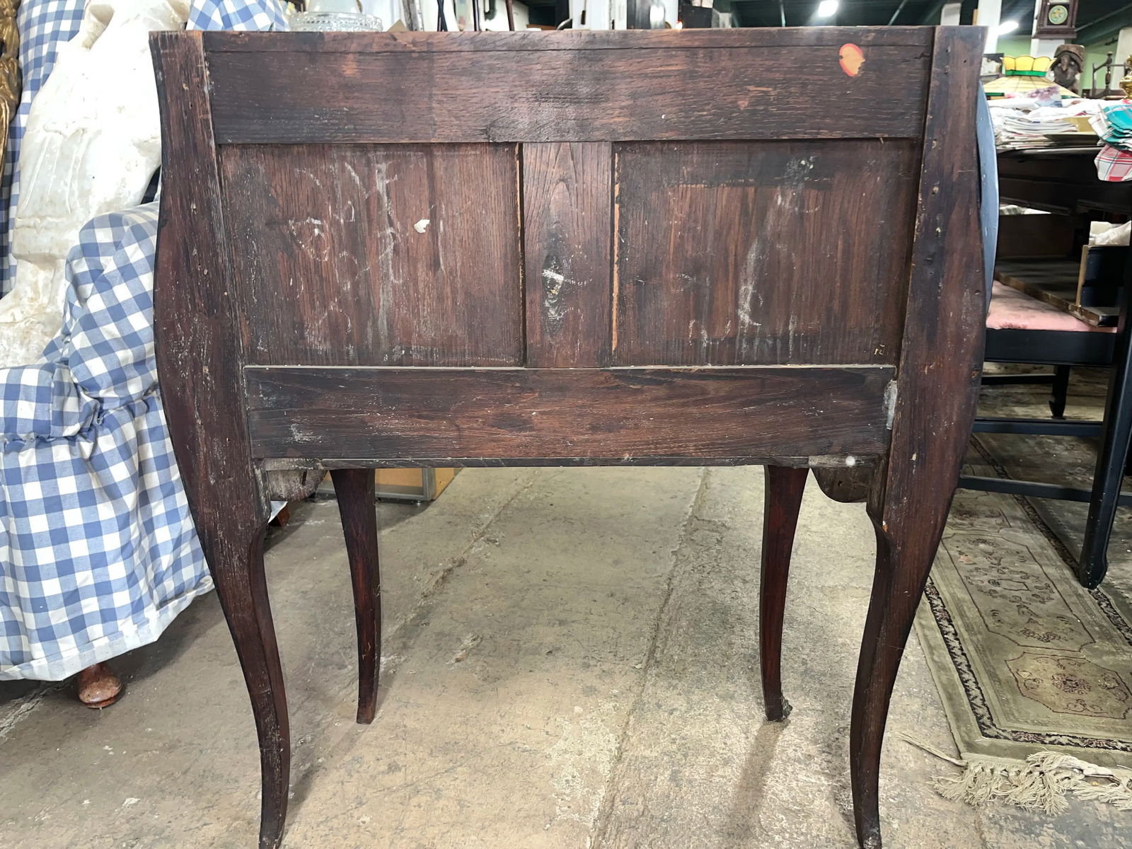 Mid 19th Century Antique French Rouge Marble Top Commode Nightstand - 10