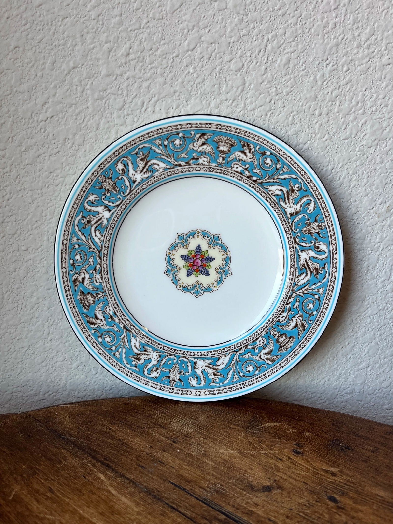 Wedgwood England Florentine Turquoise Salad Plates- Set of 9 - 2