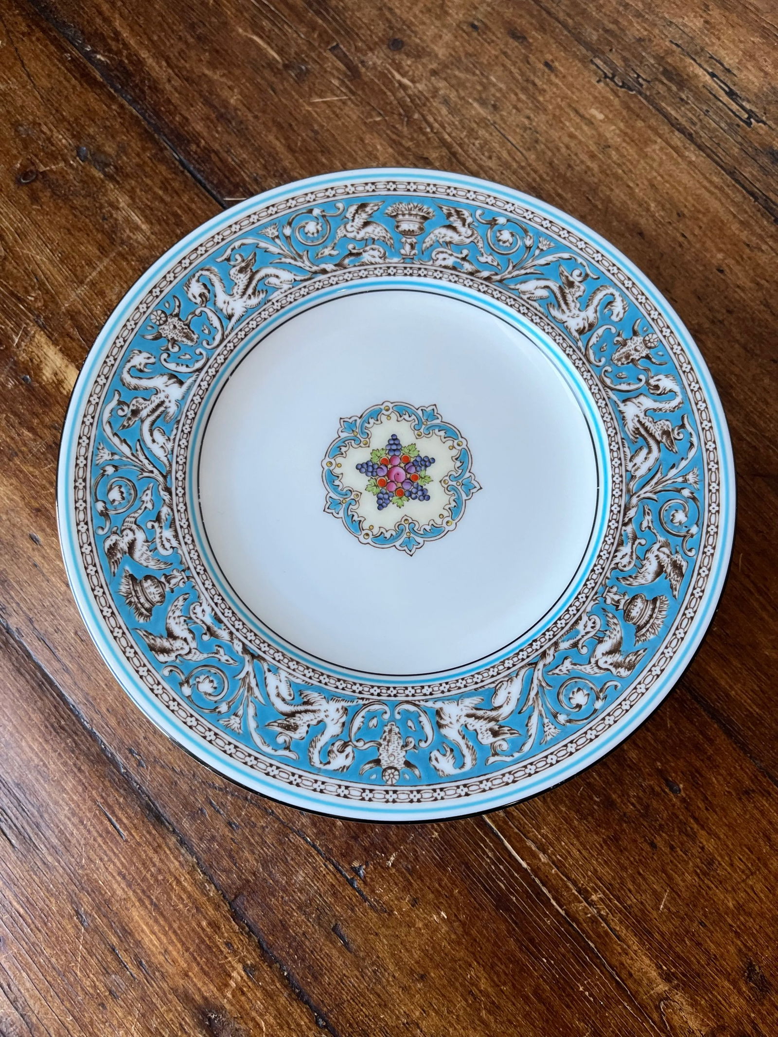 Wedgwood England Florentine Turquoise Salad Plates- Set of 9 - 4