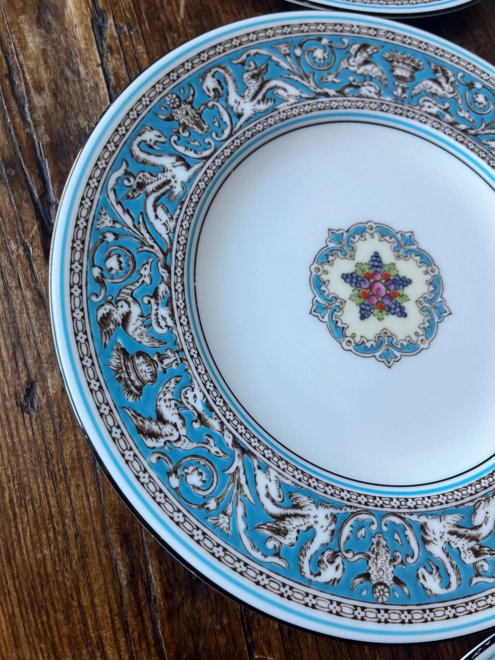 Wedgwood England Florentine Turquoise Salad Plates- Set of 9 - 9