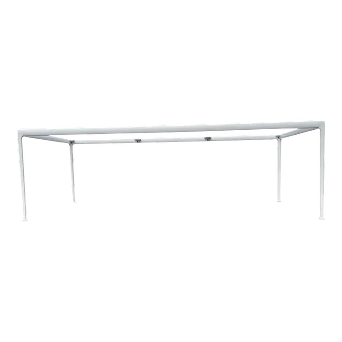 Dining Table Richard Schultz for Knoll 1966 Collection: Beautiful minimalist dining table in the style of Richard Schultz for knoll. Frame is cast and extruded aluminum with a weather-resistant white powdercoat finish. Seats up to 10 people. Not marked. Gl