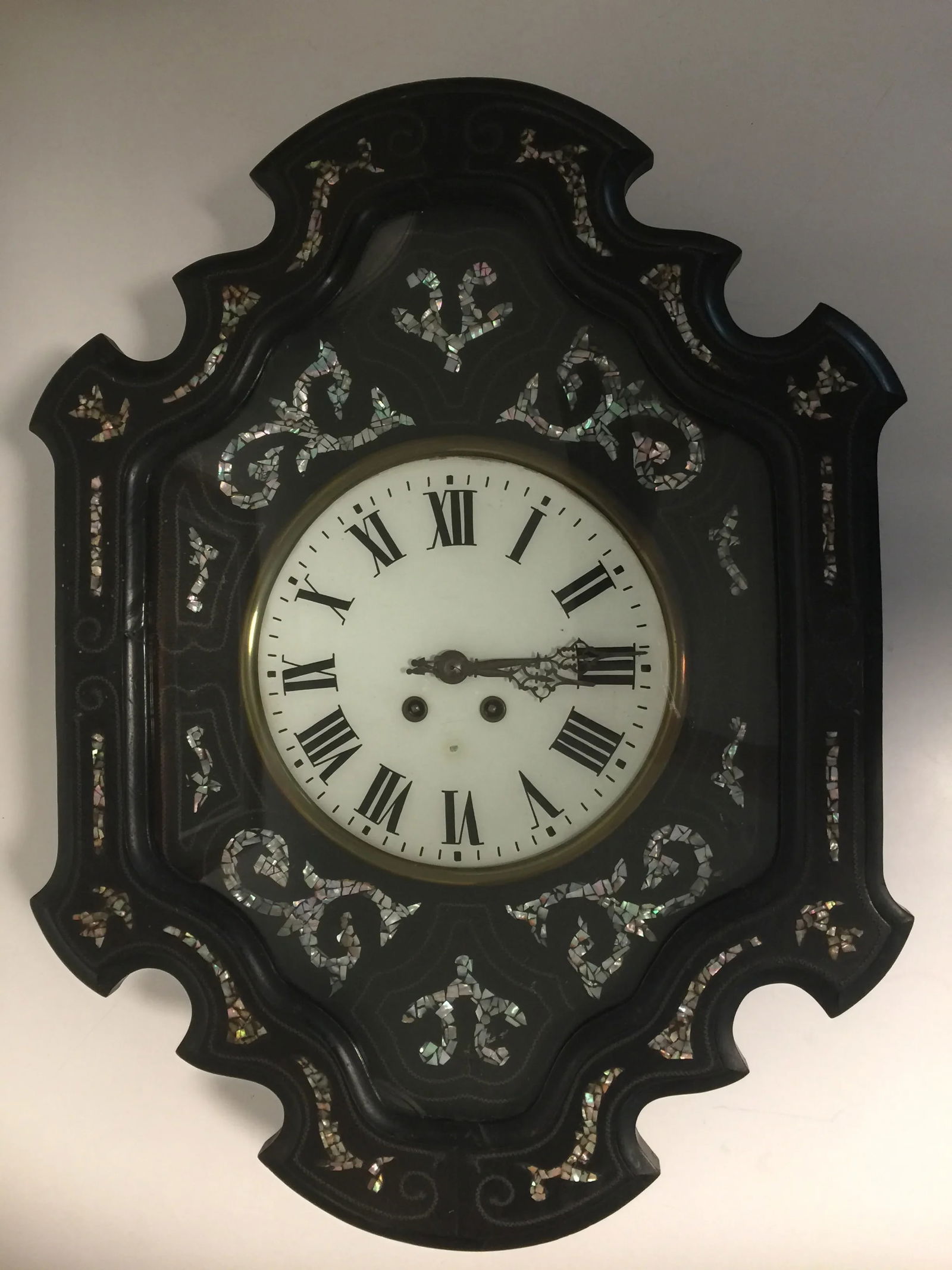Napoleon III Ebony and Mother of Pearl Inlay Wall Clock - 11