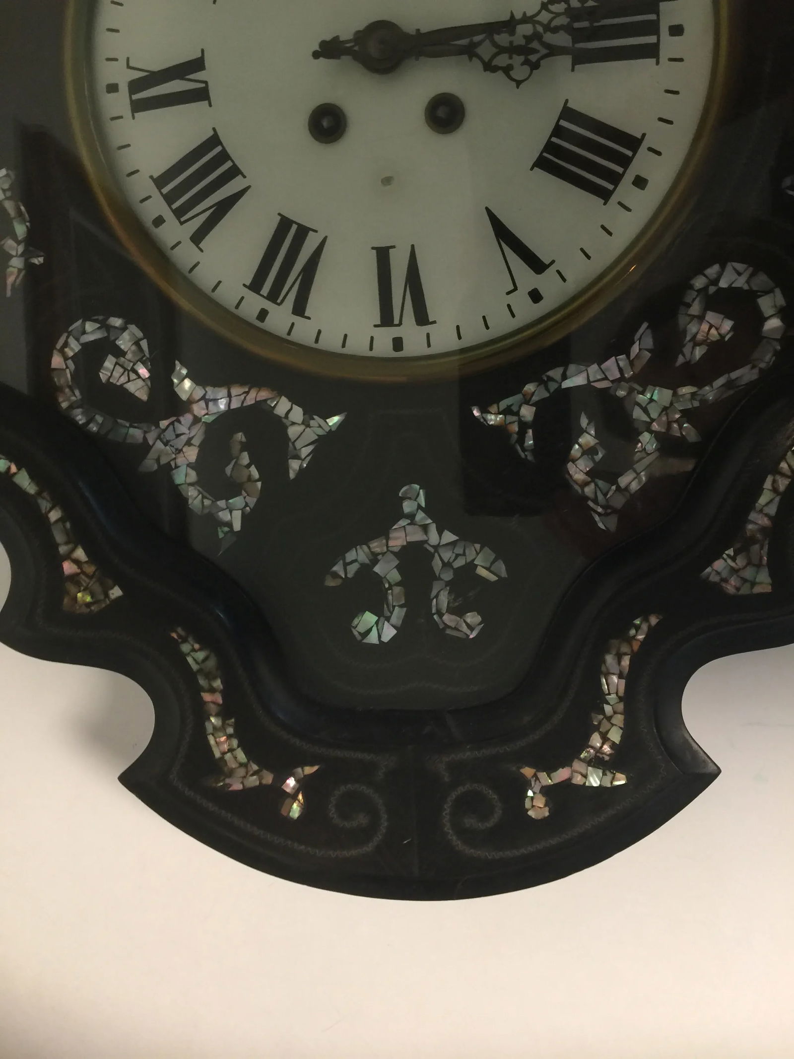 Napoleon III Ebony and Mother of Pearl Inlay Wall Clock - 7