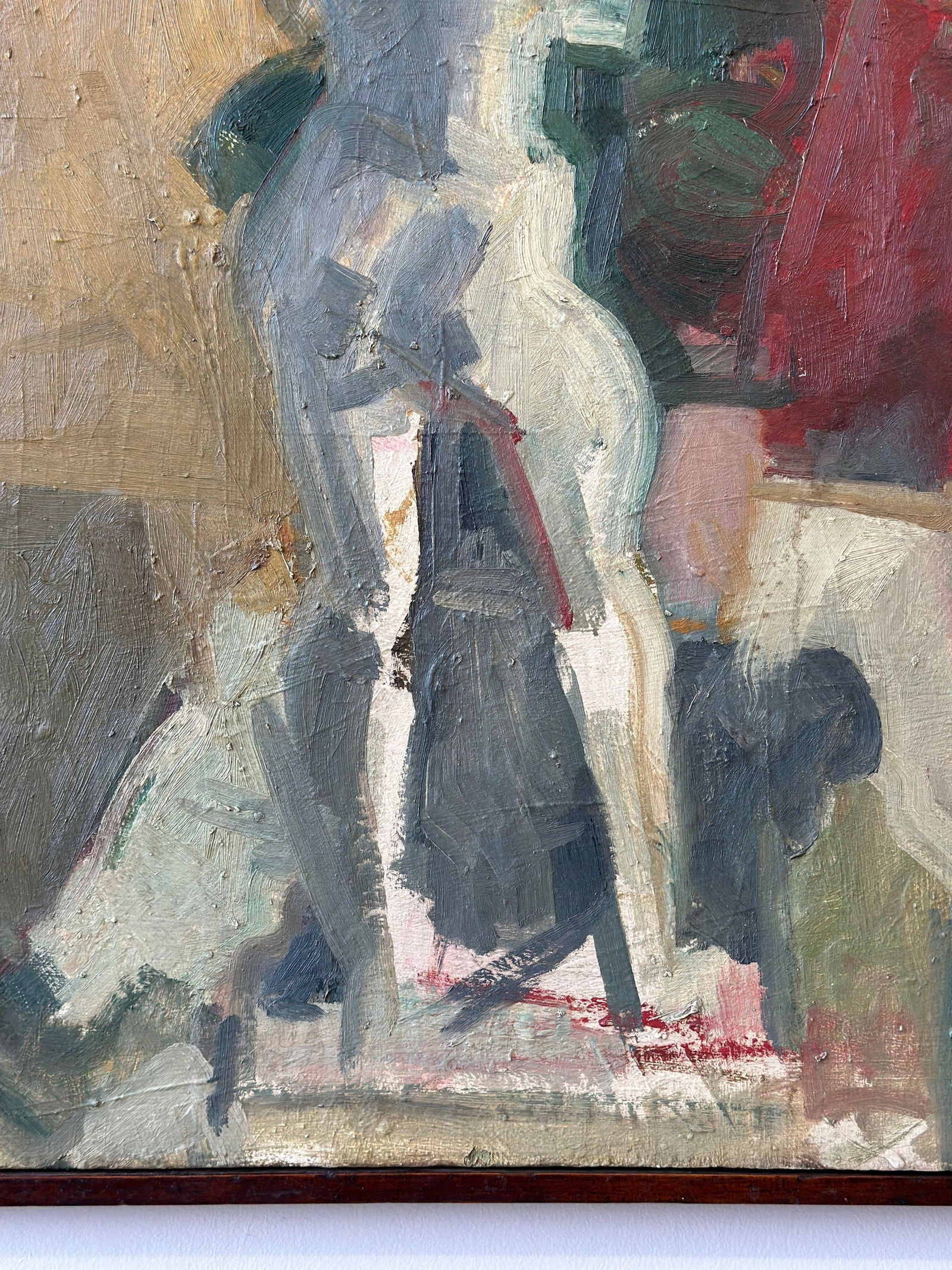 Vintage Large-Scale Still Life Painting on Canvas With Nude Sculpture, Circa 1960s - 8