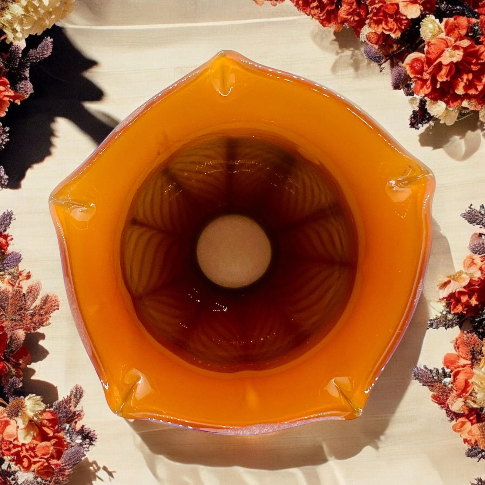 Todd Phillips Art Nouveau Deco Iridescent Pulled Feather Art Glass Lamp Shade - 6