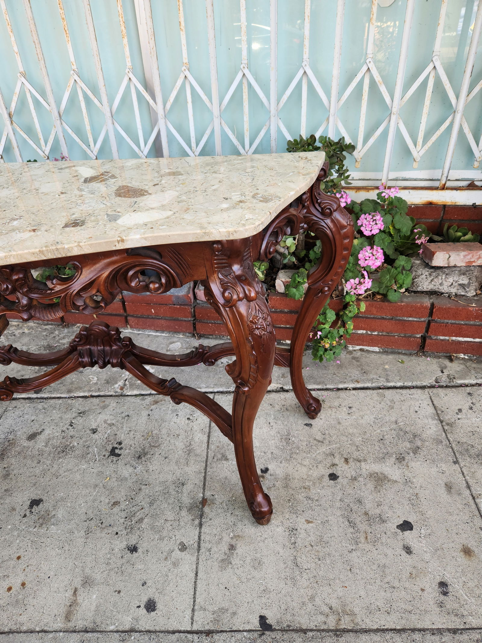 1960s Console Table With Marble To - 4