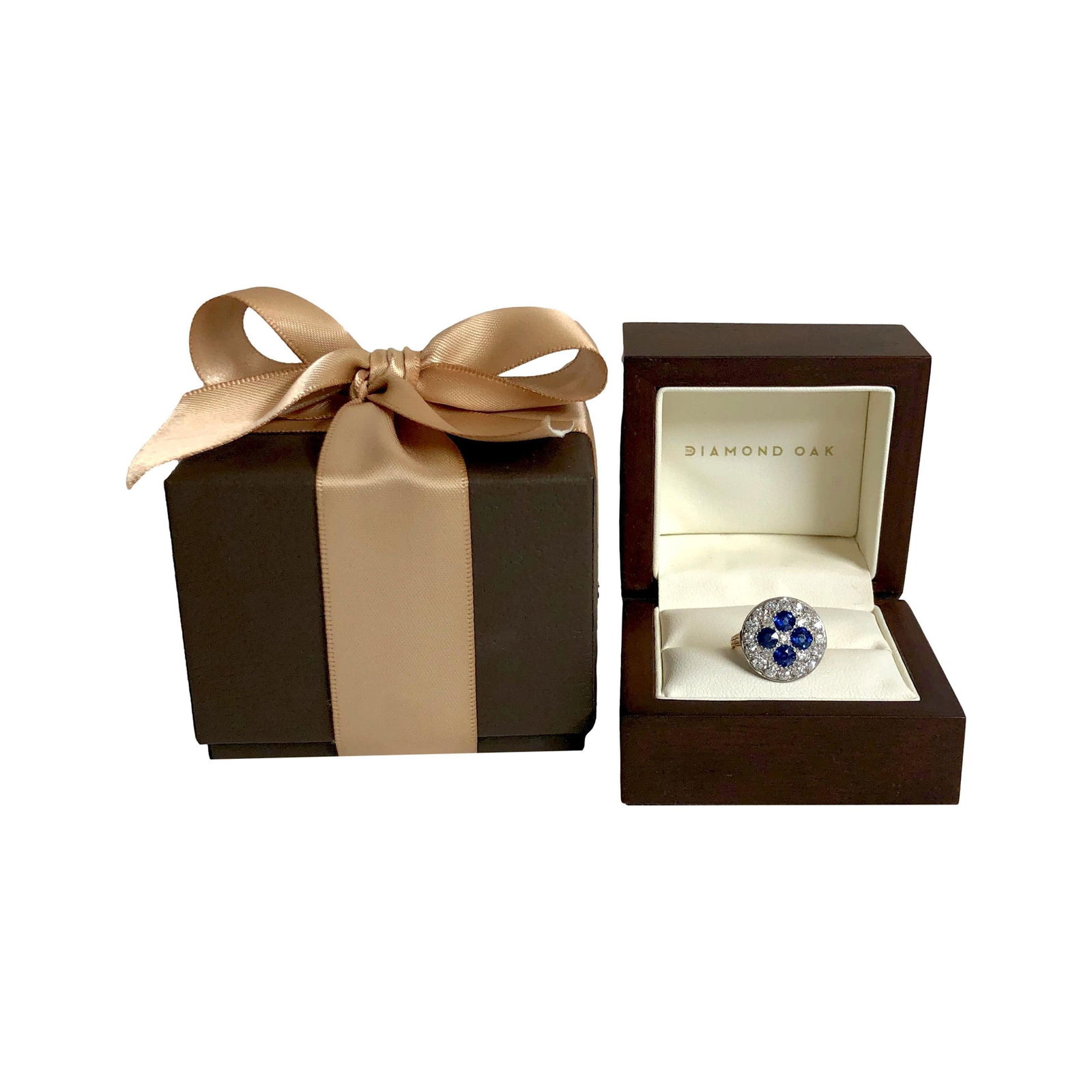 Antique 1900's Old Mine Diamond and Sapphire Platinum + 14k Yellow Gold Ring - 10