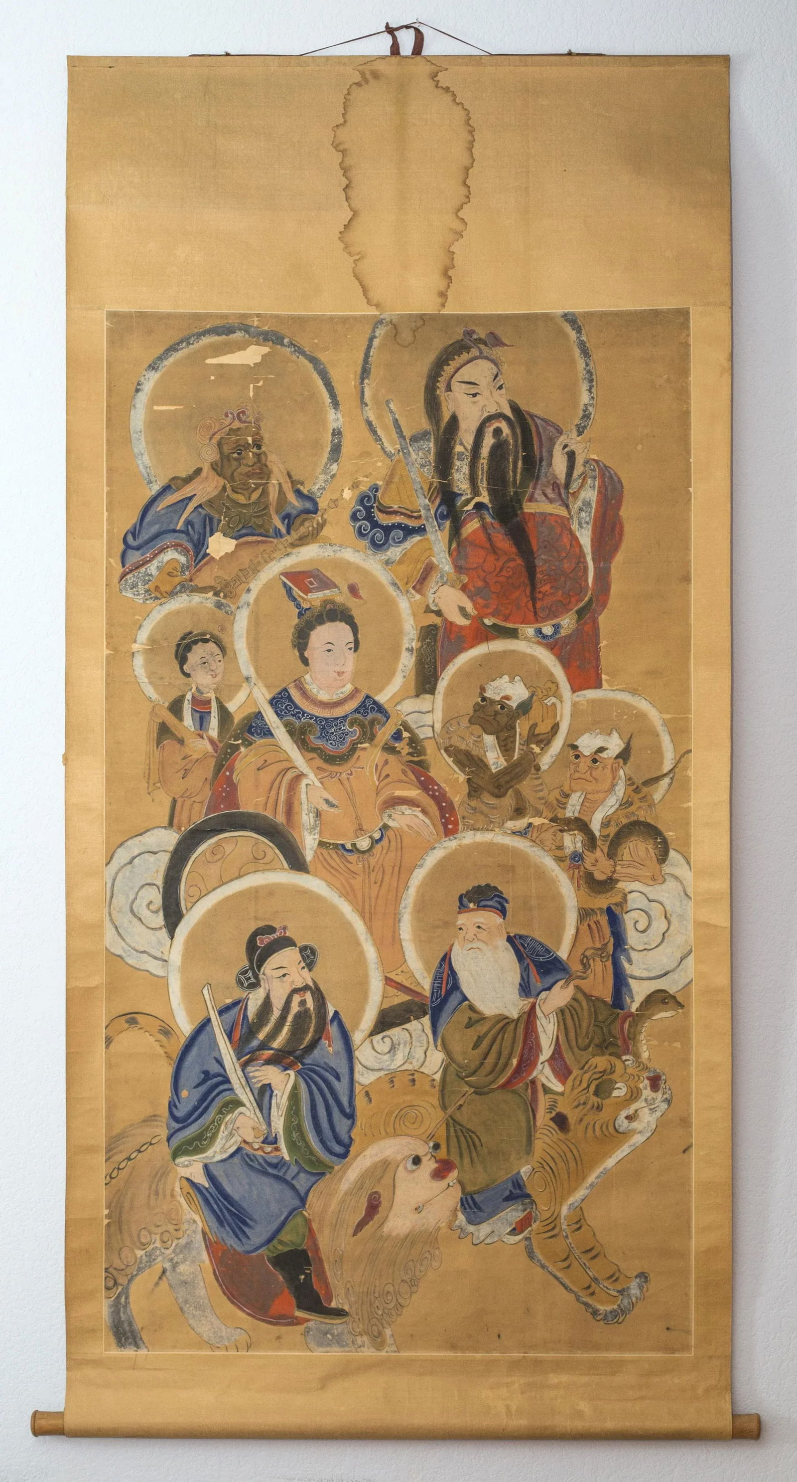 A Large Ming Dynasty Scrolls of Gods - a Pair - 4