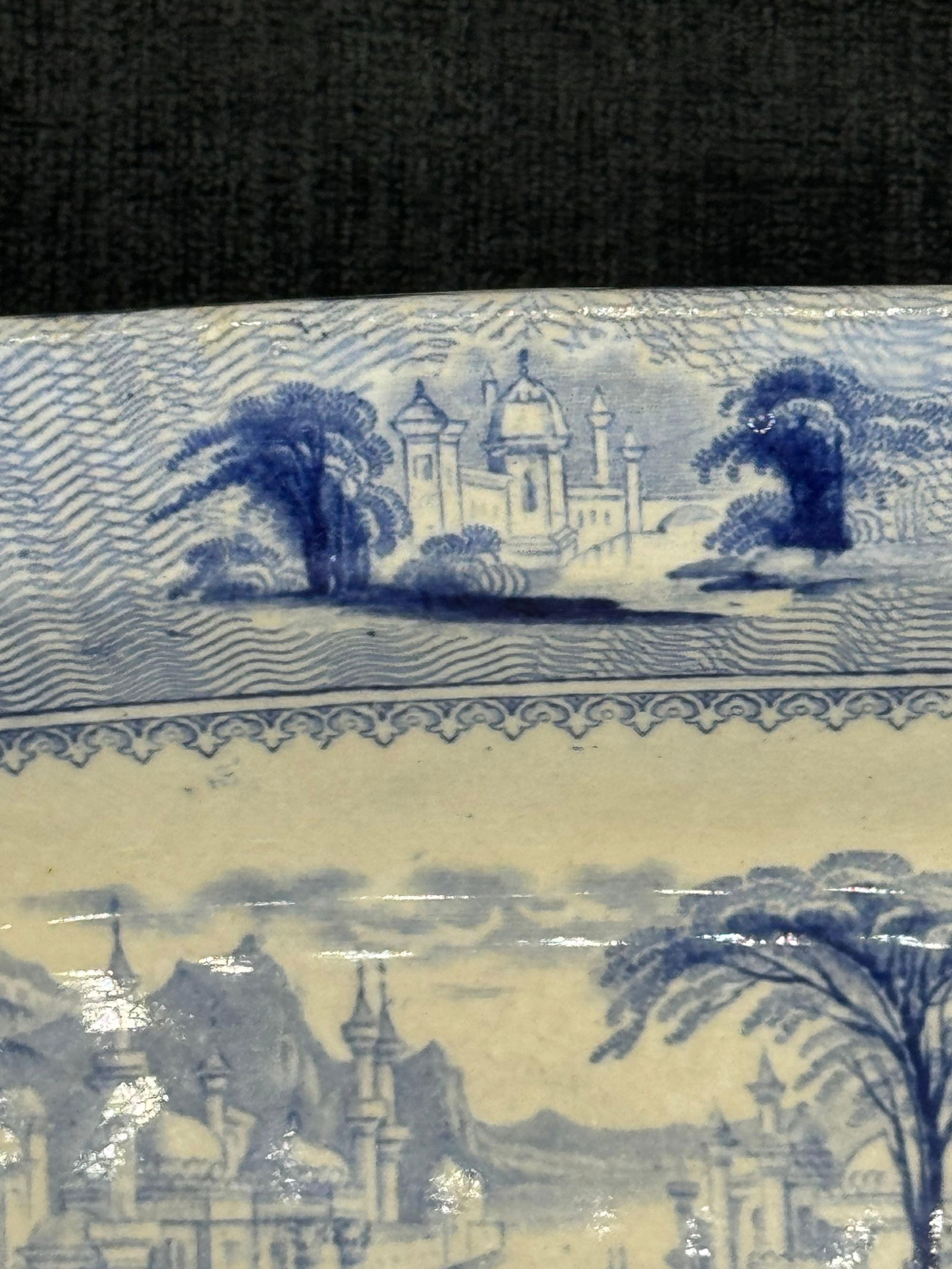 Blue & White Dish "Siam" Pattern Ironstone Transferware - 2