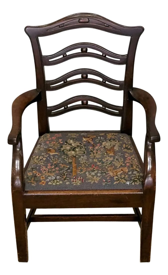 George III Mahogany Ladder Back Childs Armchair (1 of 4)