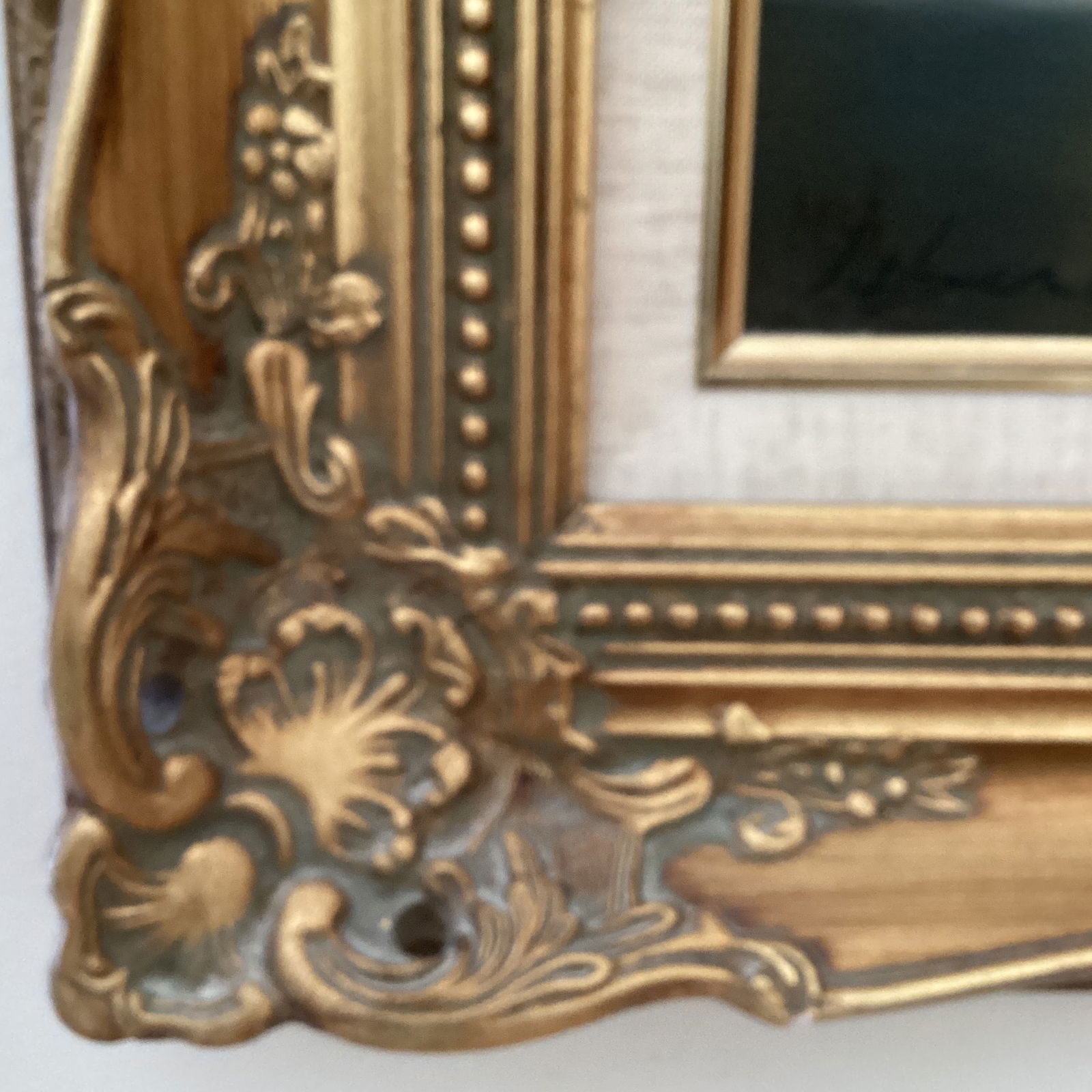 Original Painting of a Mountain Landscape with Lake and Evergreen Trees Signed Framed - 11