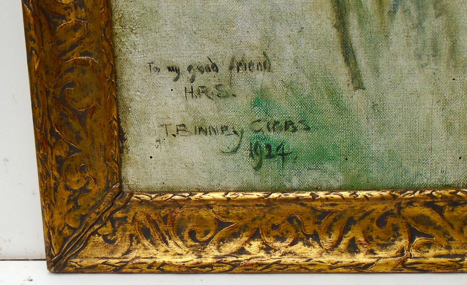 To My Good Friend, H.R.S. - 1924 Original Oil Painting - 5