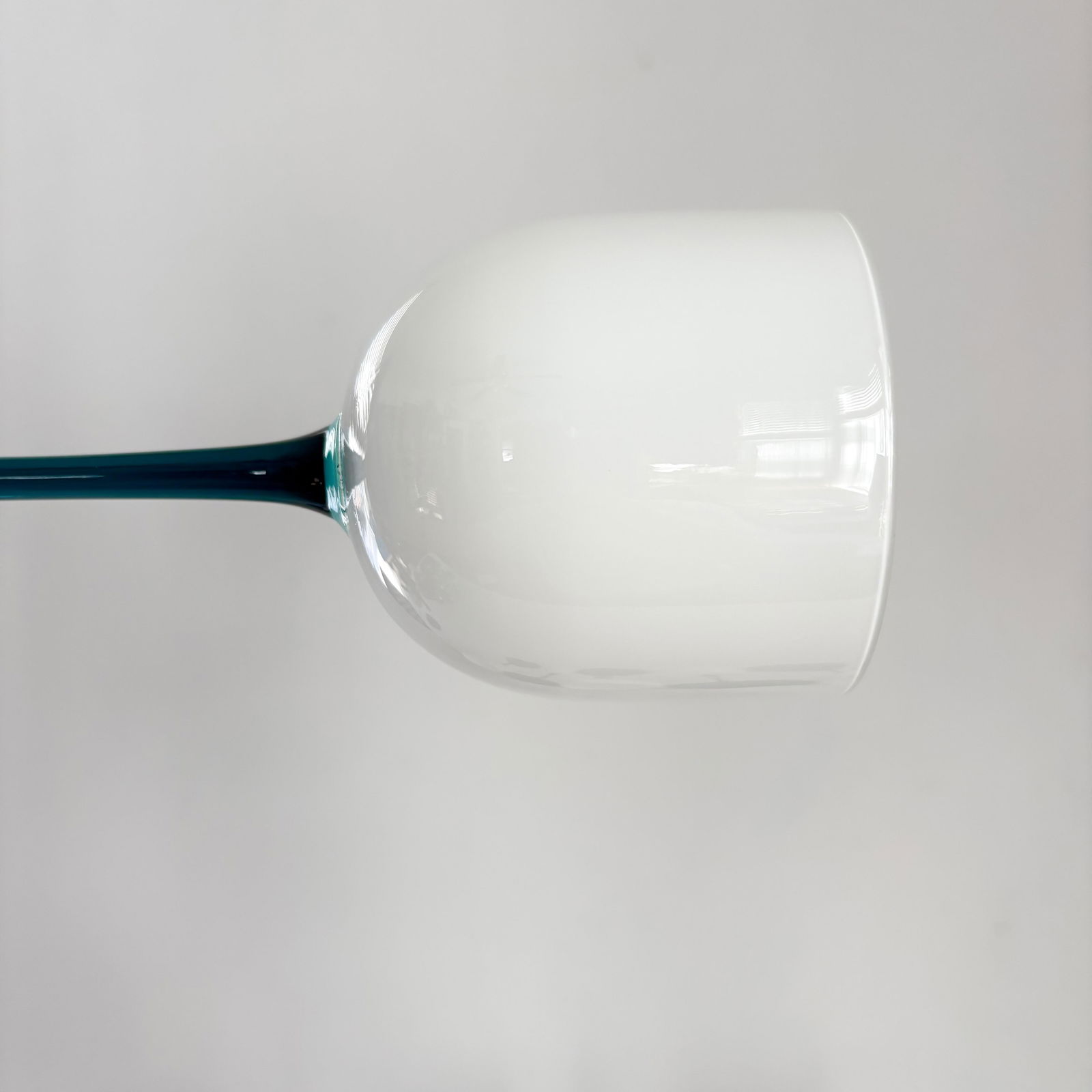 1960s Carlo Moretti Empoli Cased Teal Stemmed Wine Glasses- Set of 6 - 10