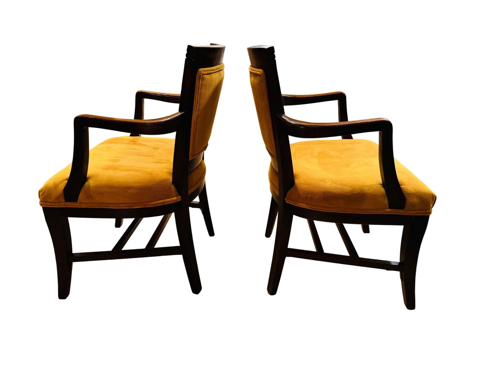 Mid 20th Century Mid-Century Modern Mahogany Upholstered Arm Chairs, a Pair - 6
